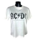 H&M White AC/DC Graphic Print T-Shirt Oversized 100% Cotton Women’s UK Size XS