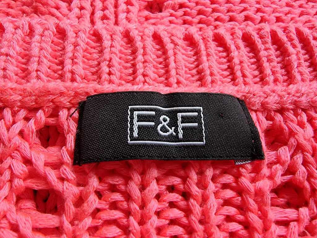 F&F Pink Knit Jumper Dress Crew Neck Women's UK Size 10