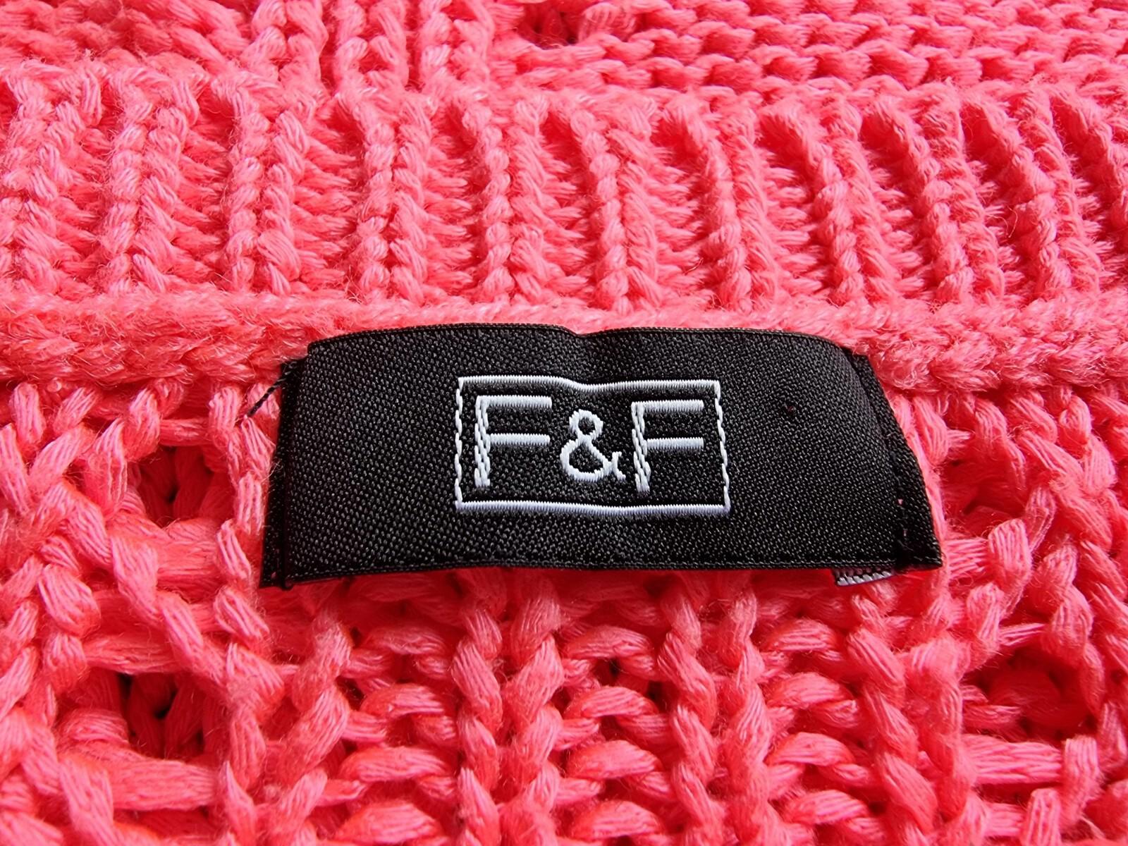 F&F Pink Knit Jumper Dress Crew Neck Women's UK Size 10