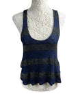 New Look Knitted Tank Top Glitter Stripe Detail Women’s UK Size 8