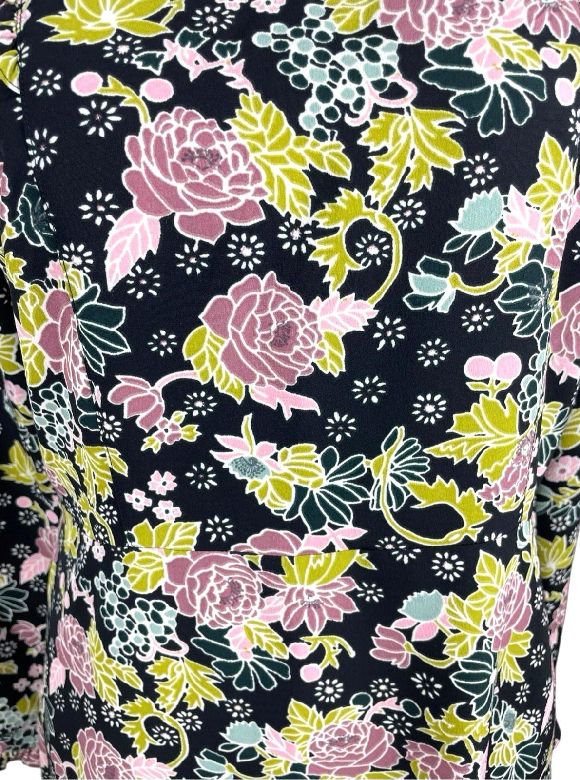 Red Herring Black Floral Dress High Neck Knee Length Women’s UK Size 12