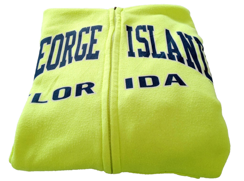 St George Island Hoodie Men's UK Size S Yellow Jersey Hooded Pockets Zip Front
