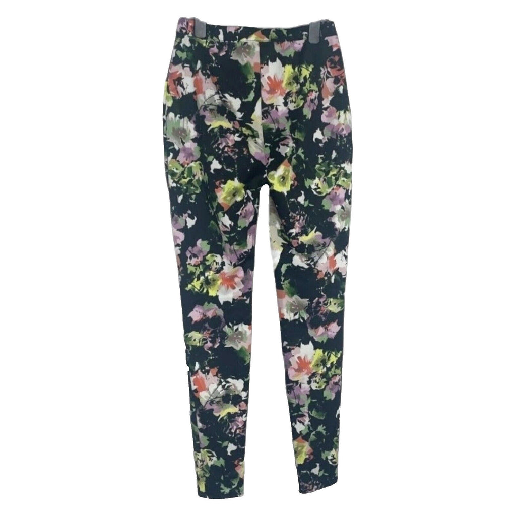 F&F Floral Trousers Skinny Fit High Waist Women's UK Size 8