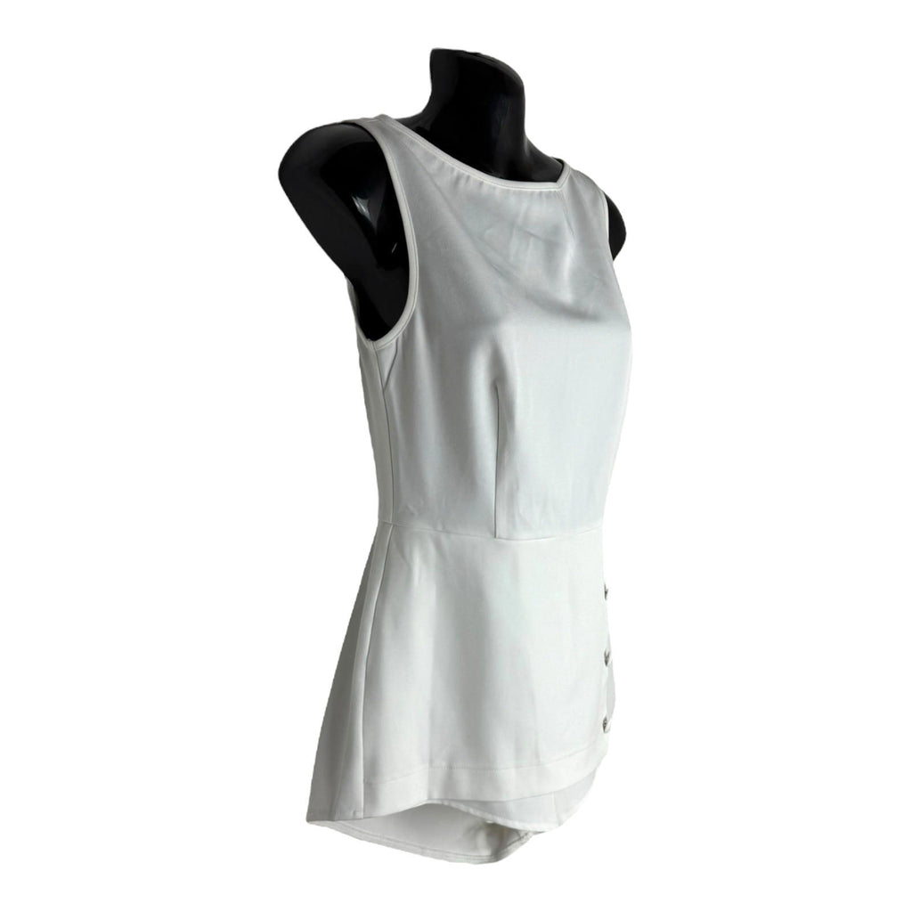 Pretty Little Thing White Romper Playsuit Vintage Look Women’s UK Size 8