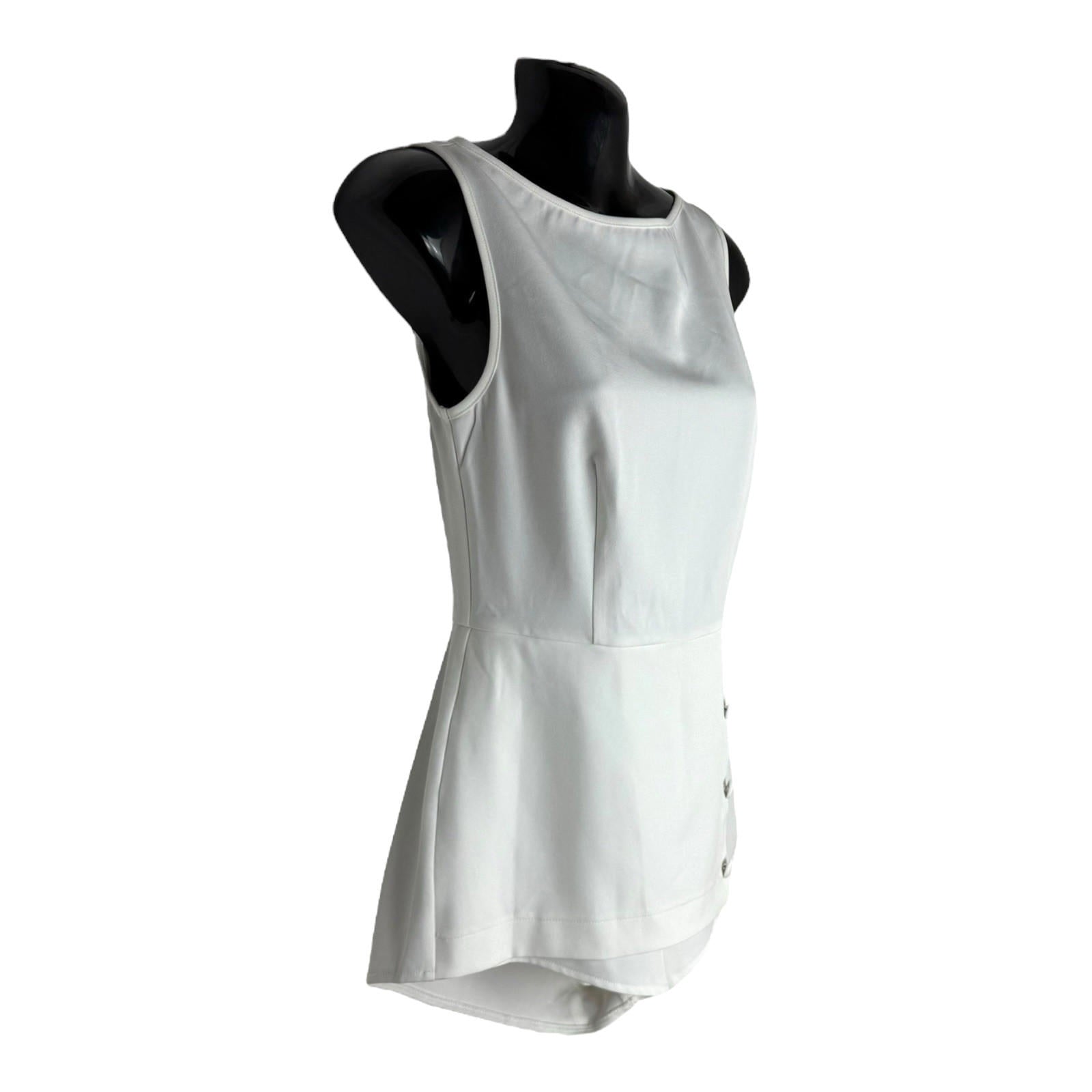 Pretty Little Thing White Romper Playsuit Vintage Look Women’s UK Size 8