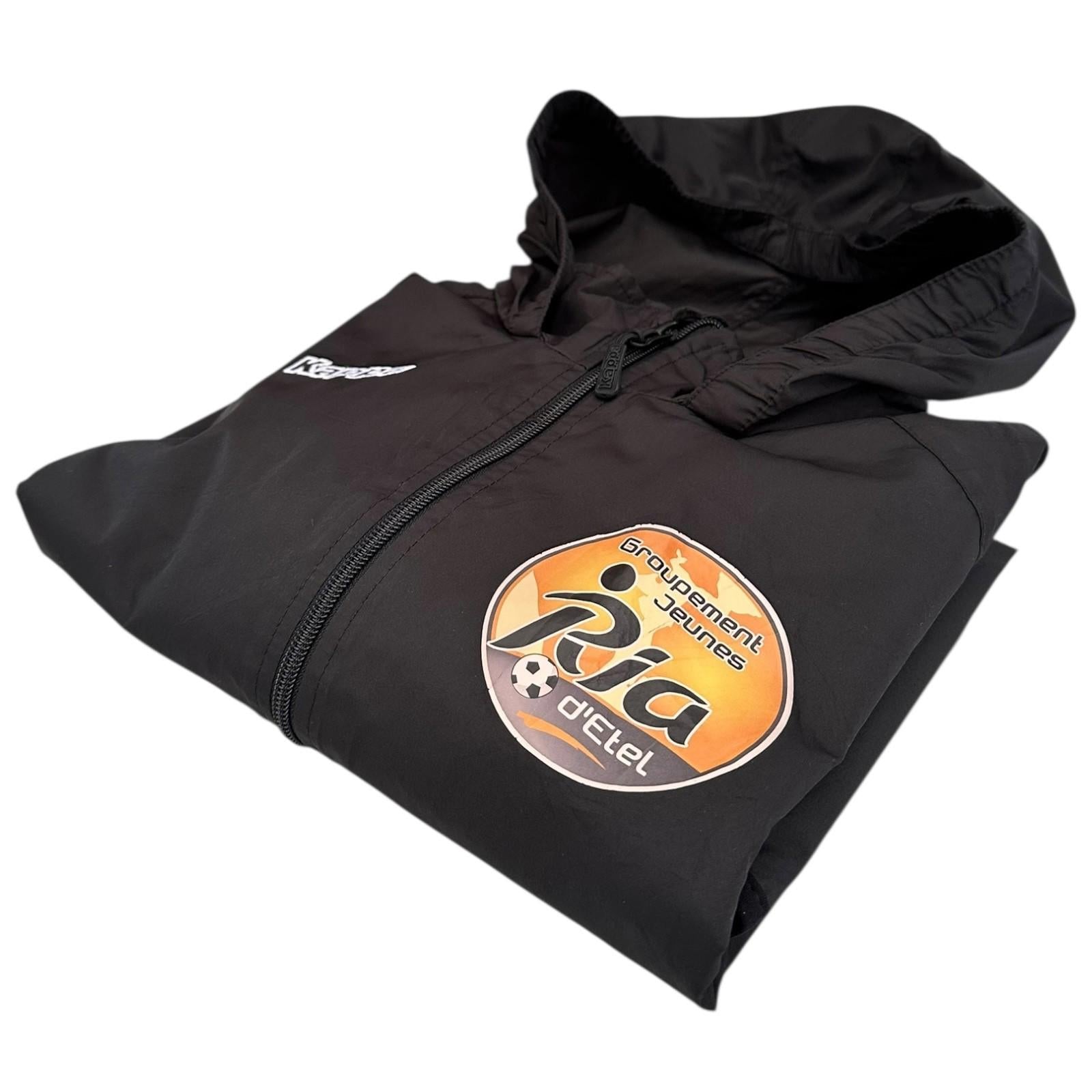 Kappa Windbreaker Kid's UK Size 14 Y Black Groupement Jeunes Football Zip Jacket