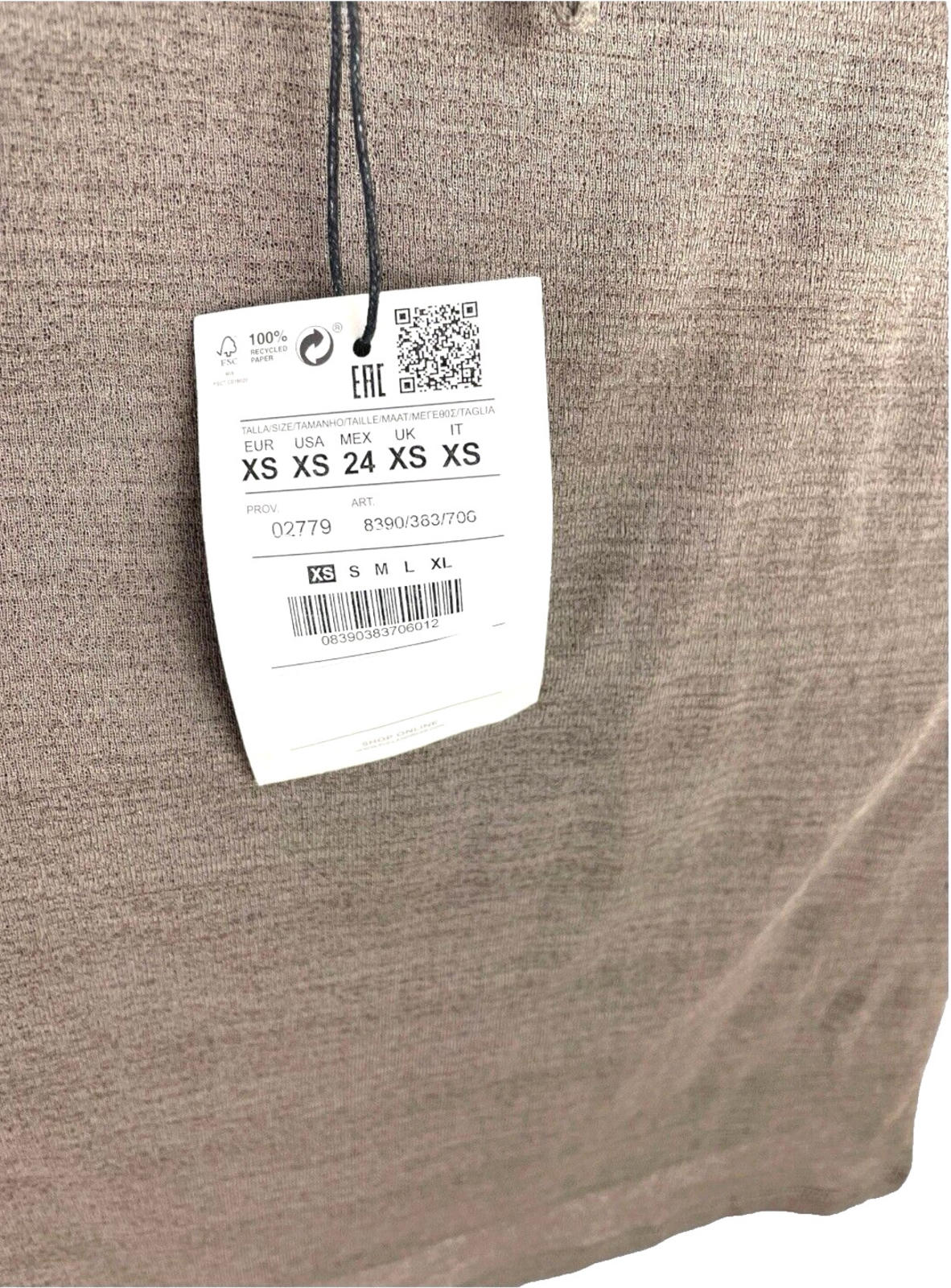 Pull & Bear Brown Mini Dress Backless Ruched Side Women’s UK Size XS