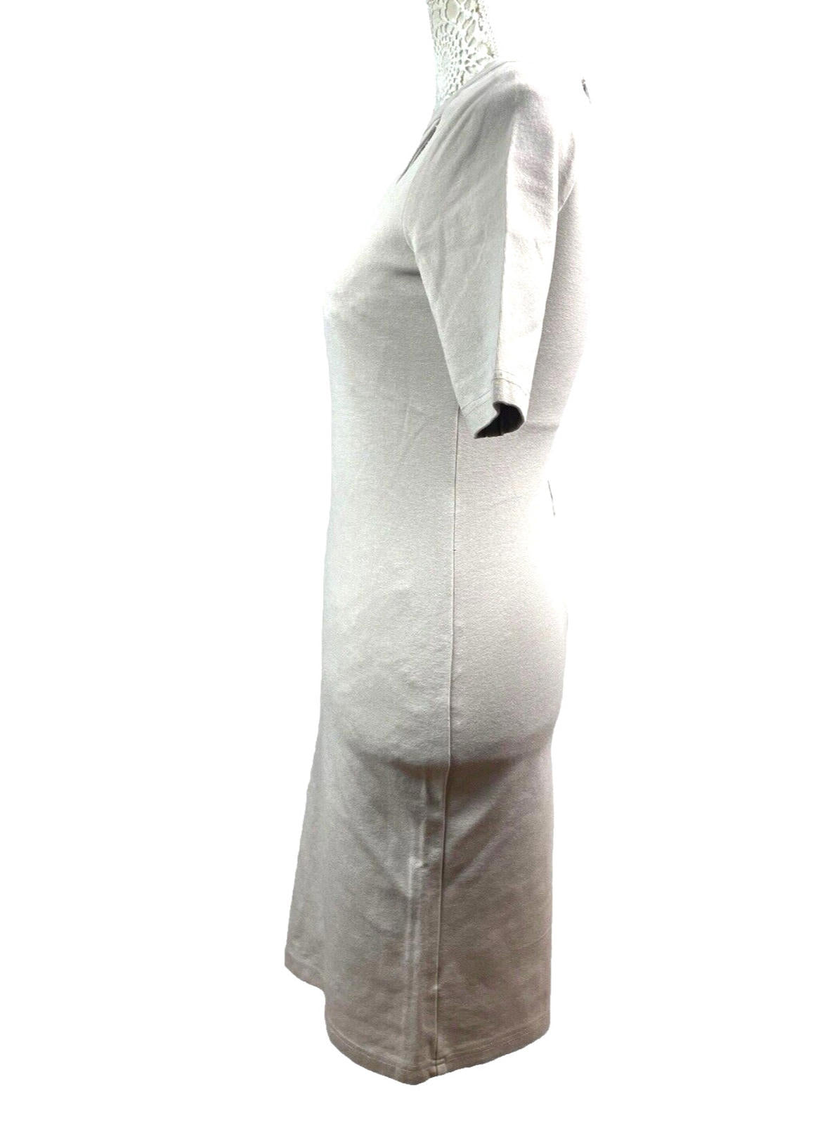 River Island Beige Midi Dress Bodycon High Neck Women’s UK Size 12