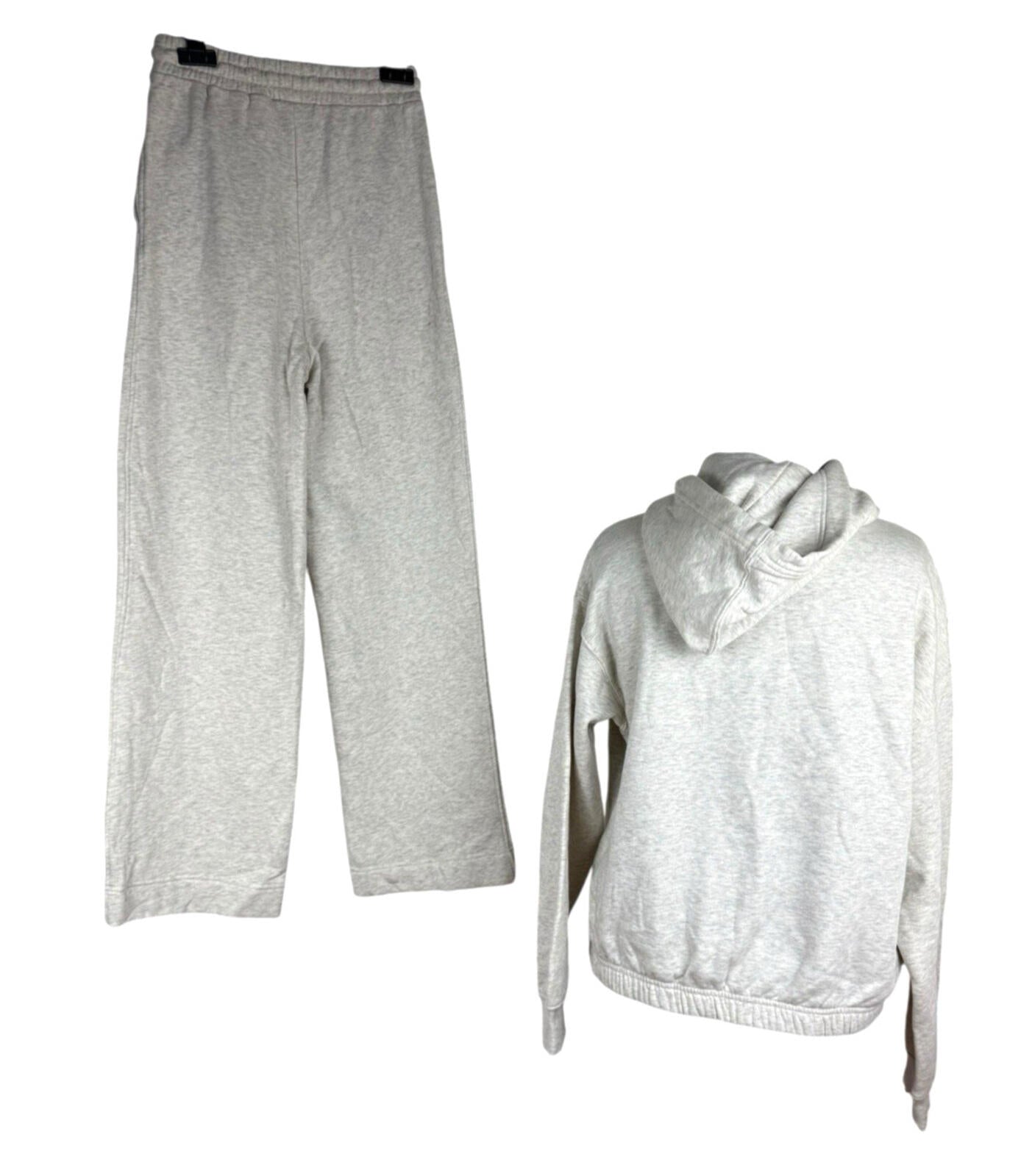 H&M Joggers Co Ord Set Women's UK Size XS Jersey Hoodie Jog Pants Light Grey