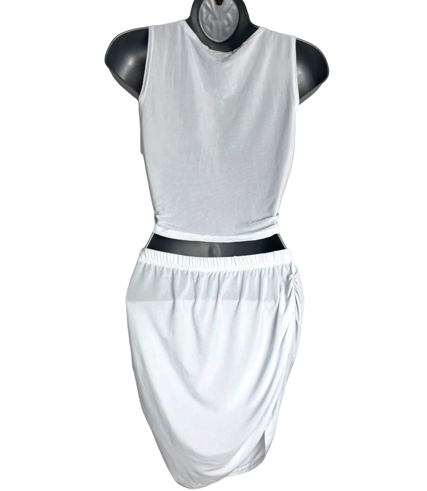 Pretty Little Thing Two-Piece Set Women’s UK Size 8 Bandage Skirt & Crop Top