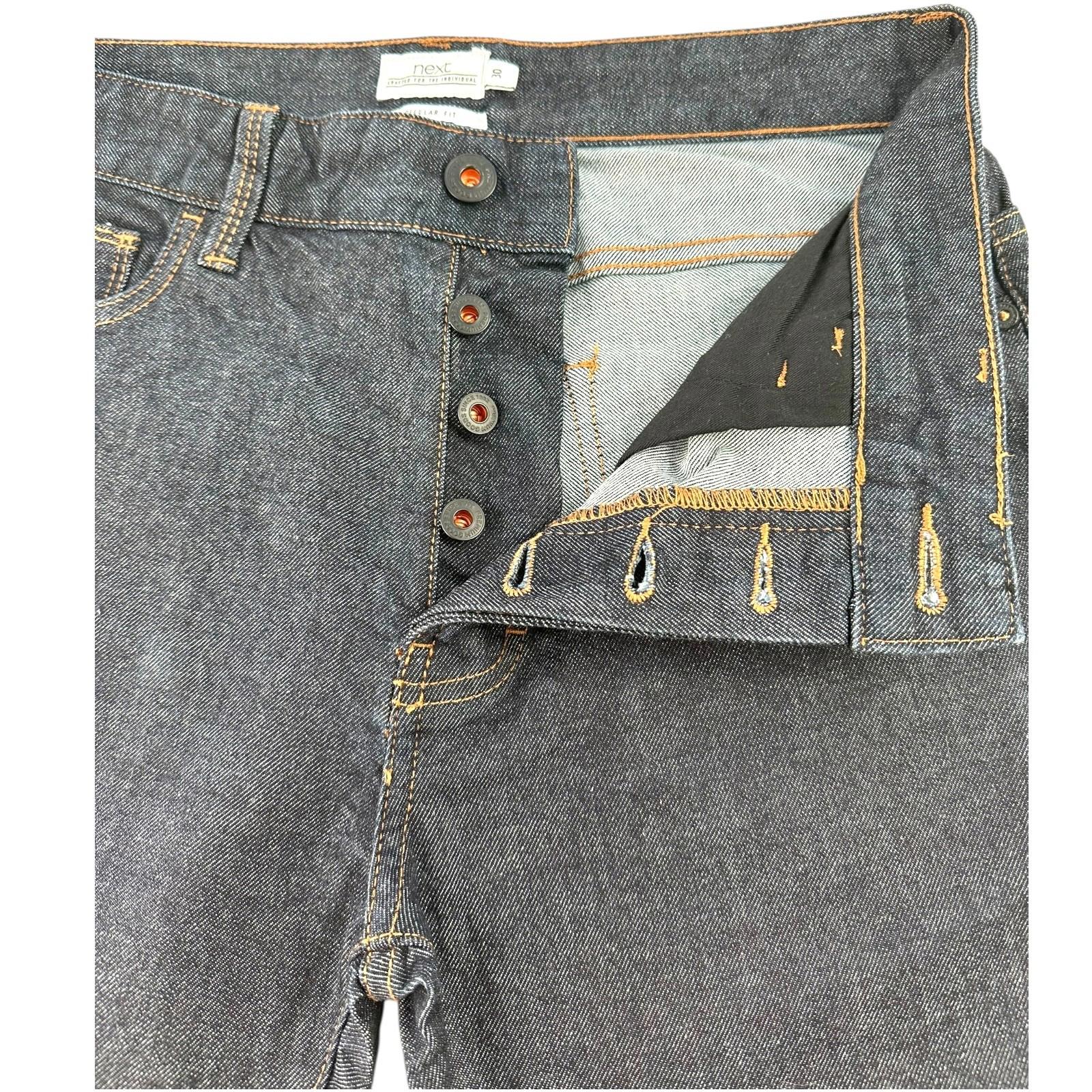 Next Denim Shorts Men's UK Size 30" W Regular Fit Blue Button Front Rolled Cuffs