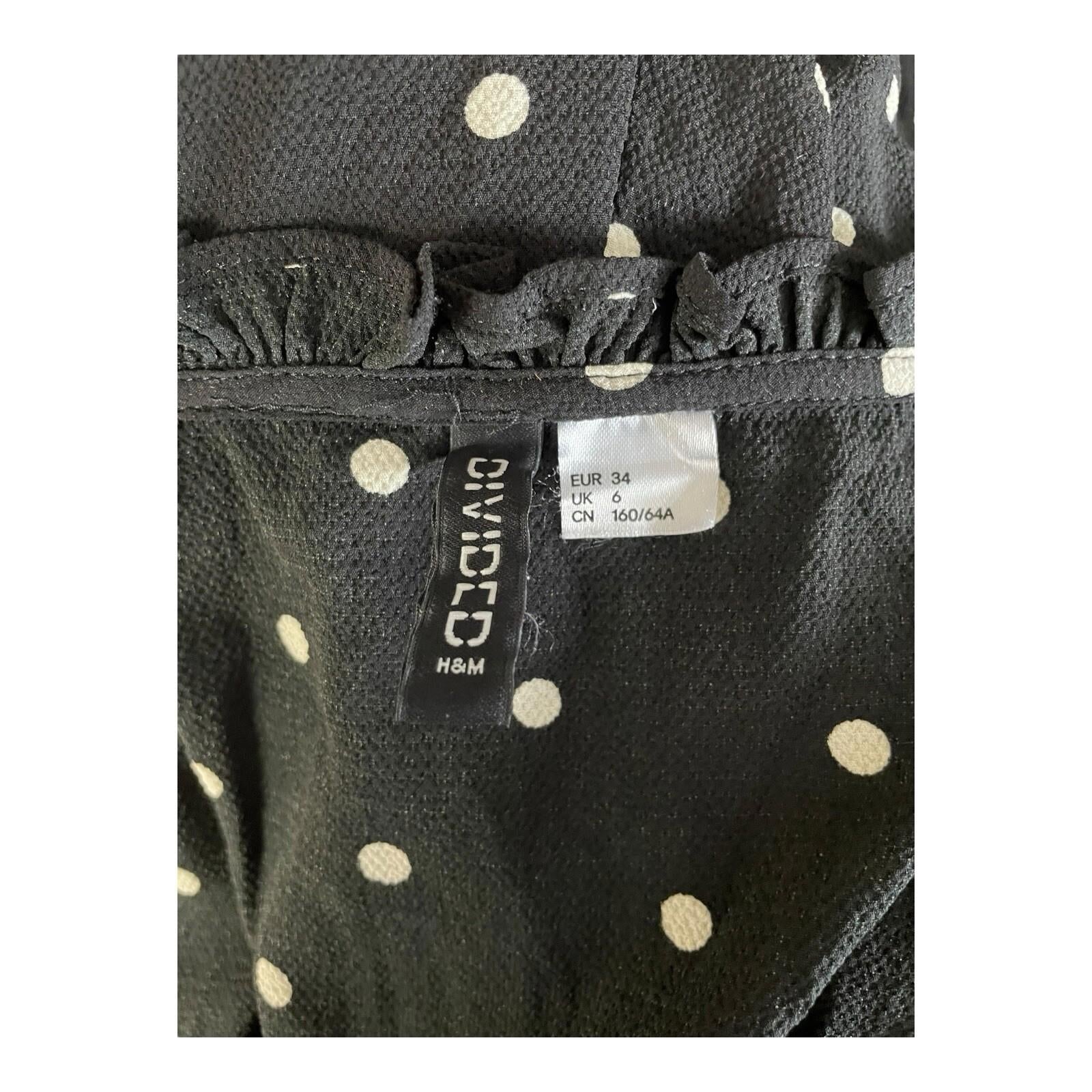 Divided Black Chiffon Romper Playsuit Polka Dot Women’s UK Size 6