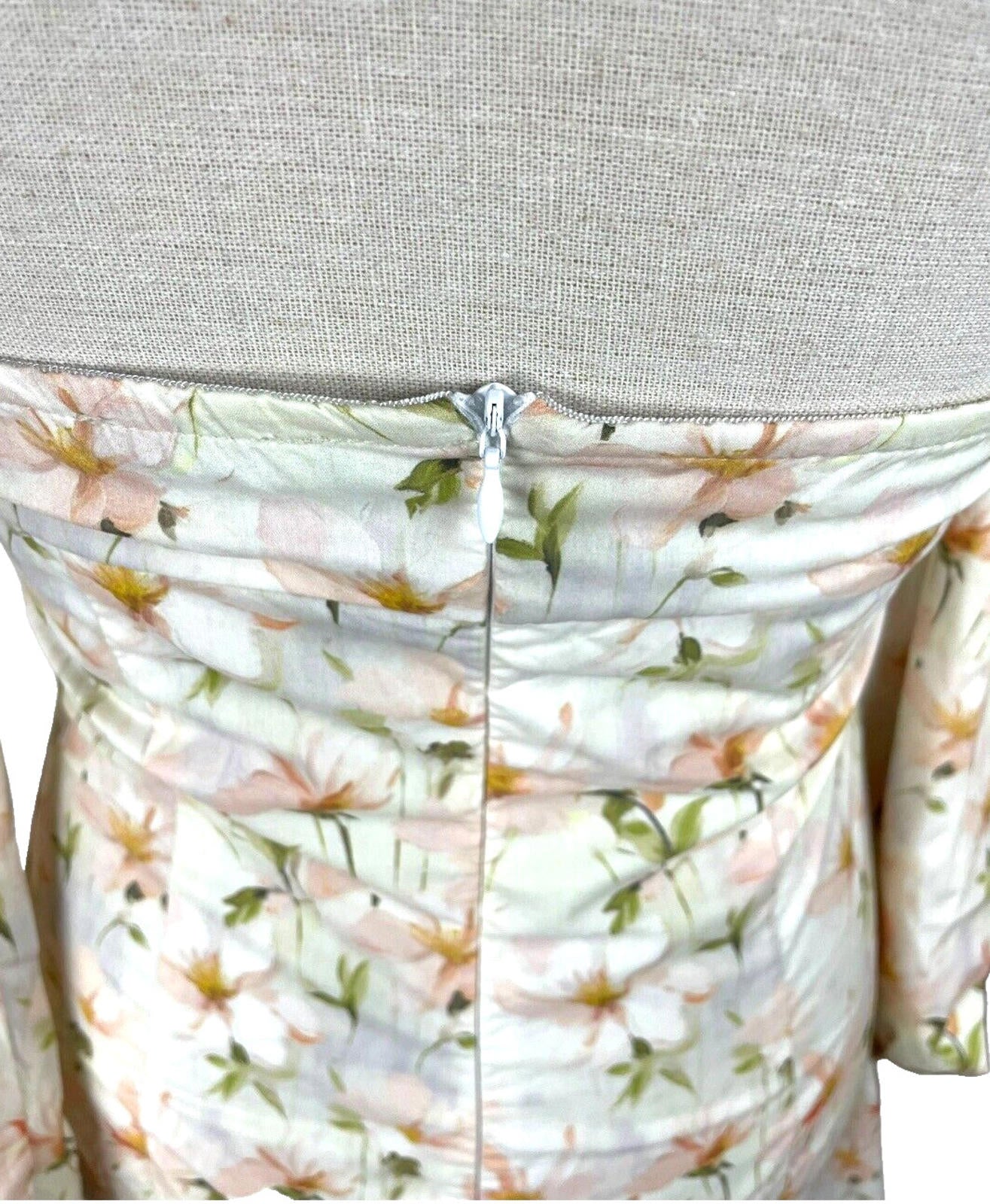 Pretty Little Thing Mini Dress Floral Off Shoulder Women's UK Size 8