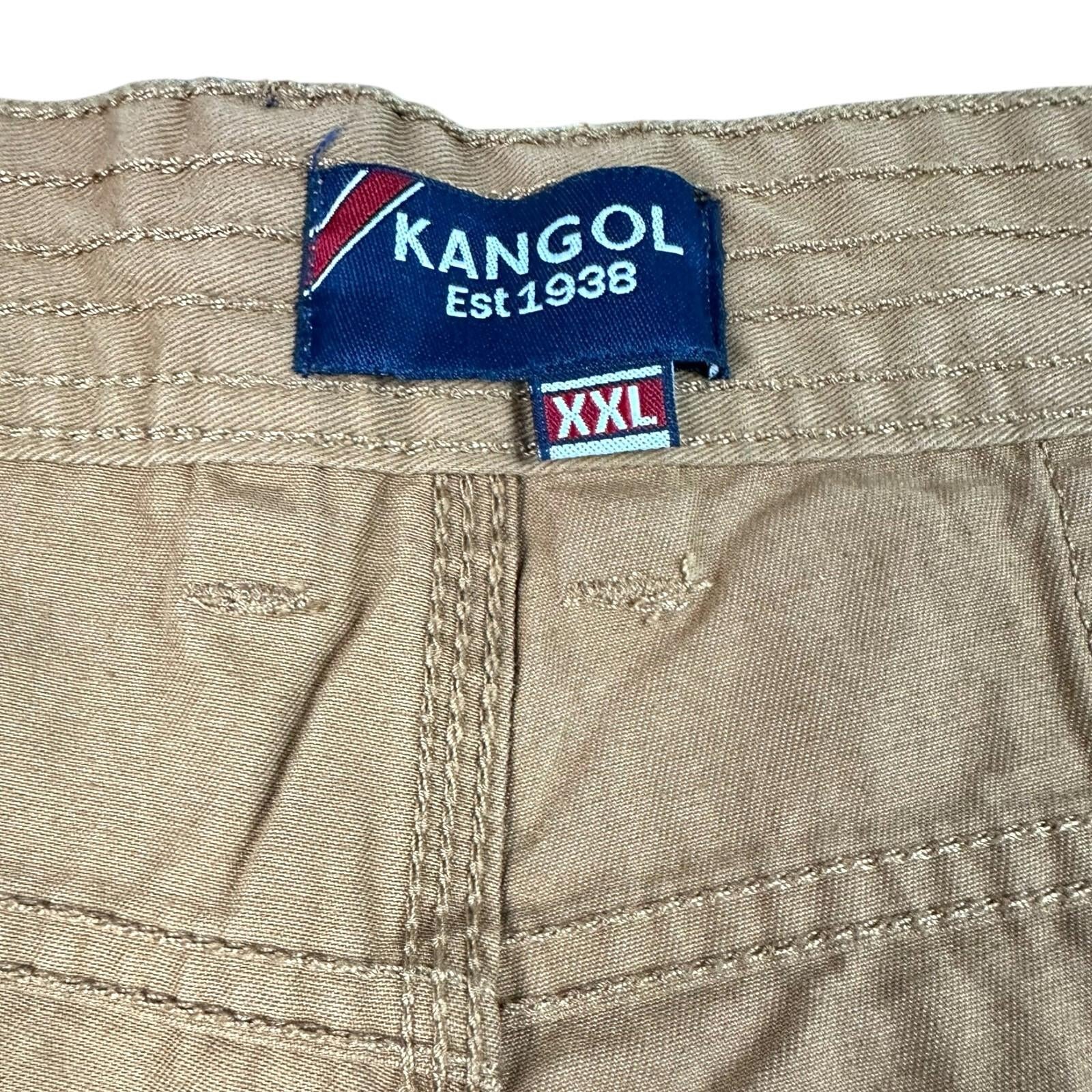 Kangol Chino Shorts Men's UK Size 2XL Brown Button Front Casual 100% Cotton W40