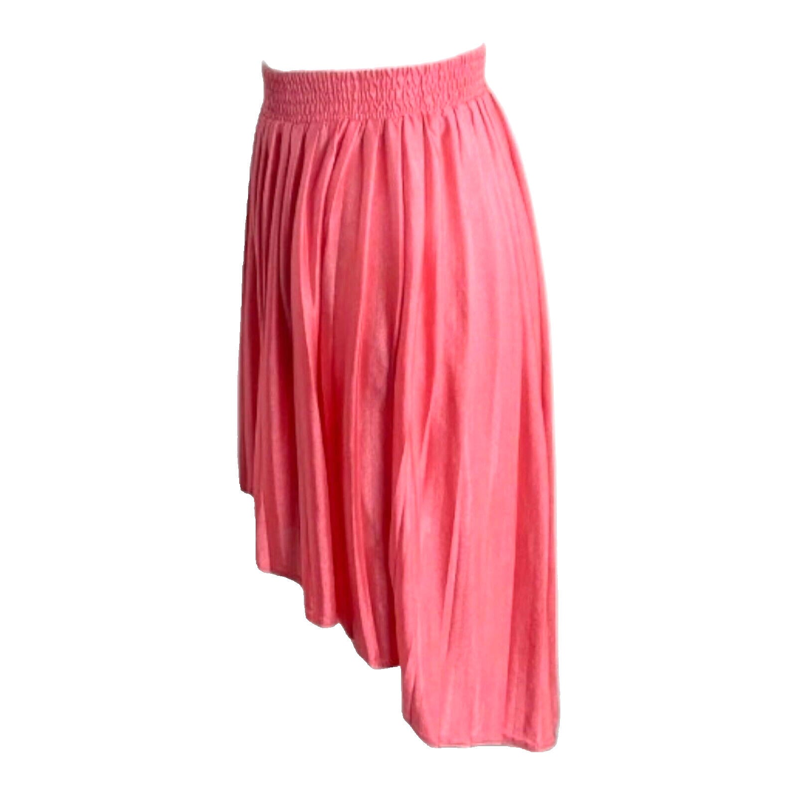 Top Shop Skirt High Low Pink Pleated Multi Length Women's UK Size 8
