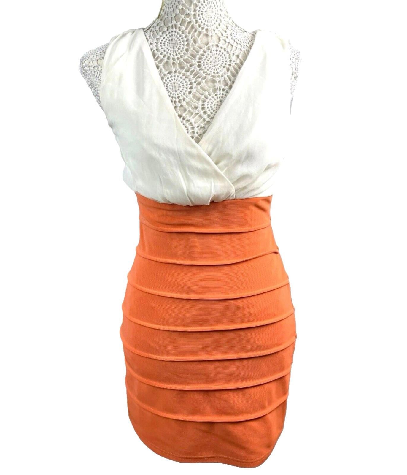 AX Paris Burnt Orange Midi Dress Bodycon Women’s UK Size 10