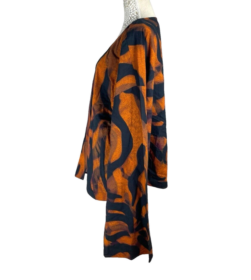 Windeson Open Jacket Orange & Black Lightweight Flared Sleeve Women’s UK Size 16