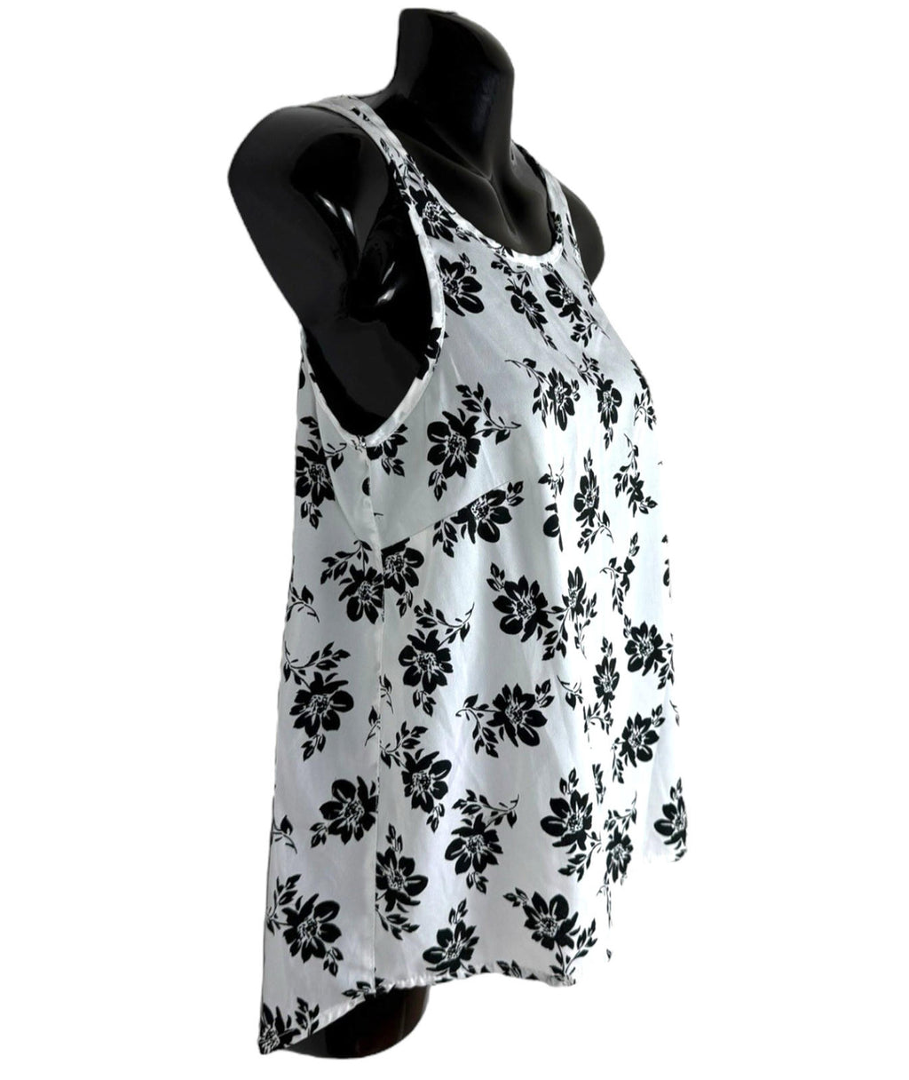 Atmosphere White Black Floral Camisole Tank Top Lightweight Women’s UK Size 8