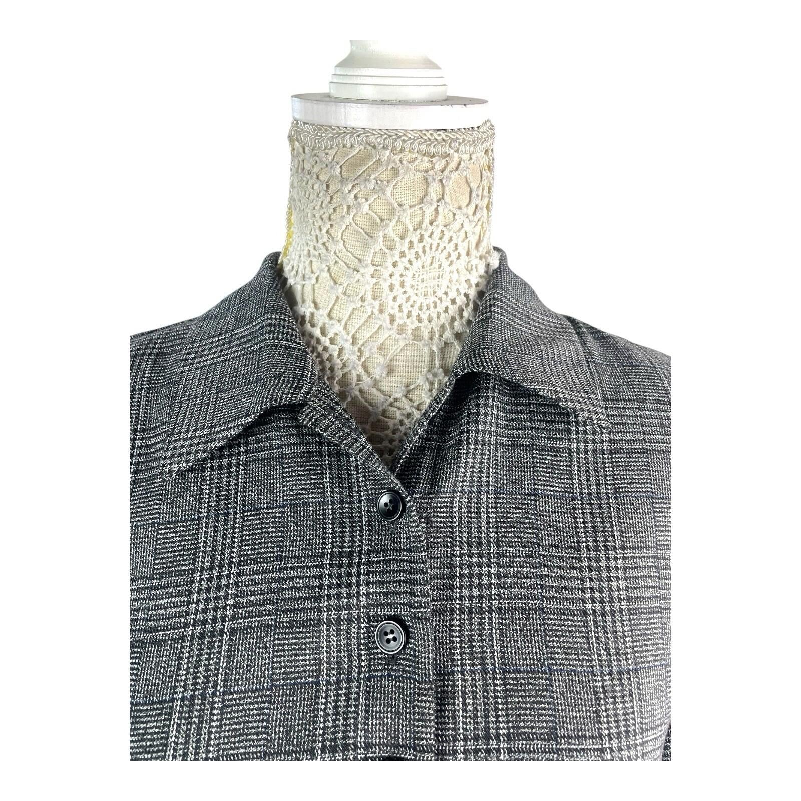 Storm Apparel Grey Check Shirt Top Women’s UK Size S