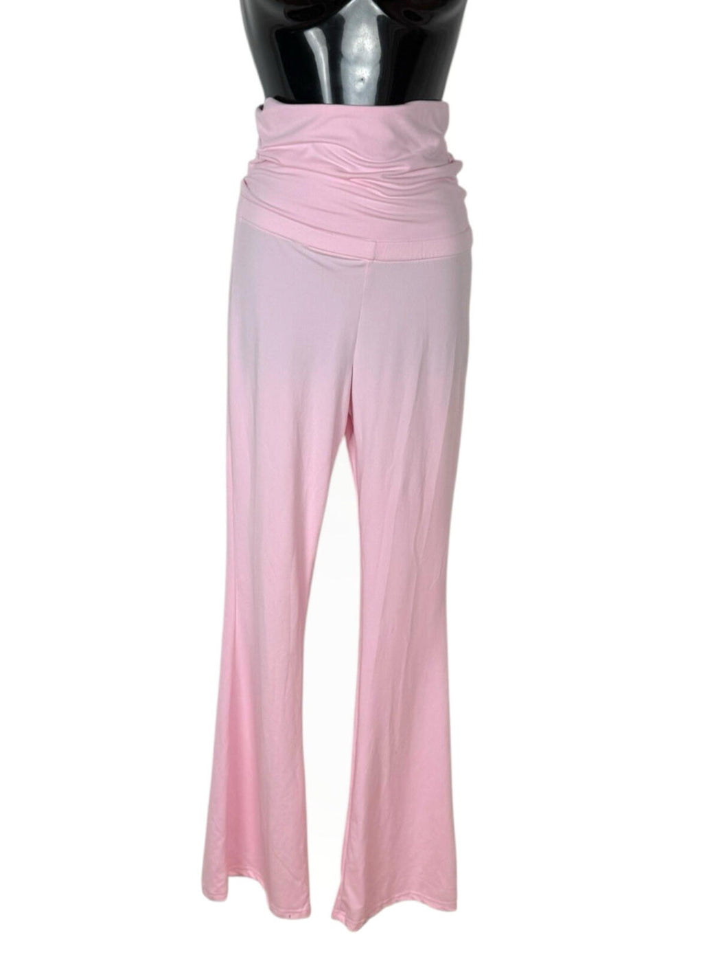 Pink Co Ord Set Women’s UK Size XS High Waist Flared Trouser & Crop Top Set