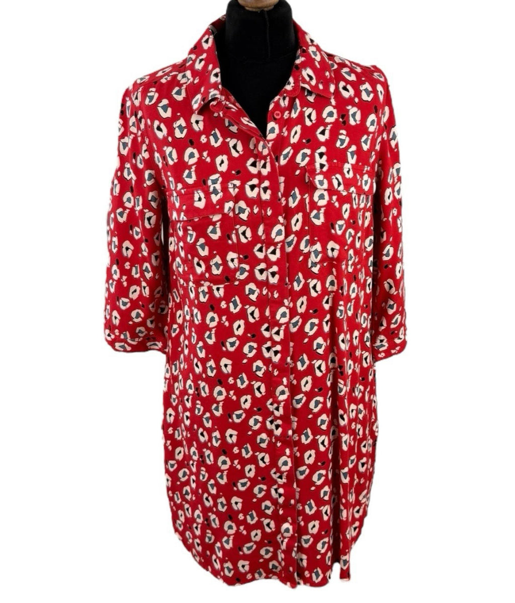 Next Petite Red Shirt Blouse Animal Print Women’s UK Size 12 PETITE