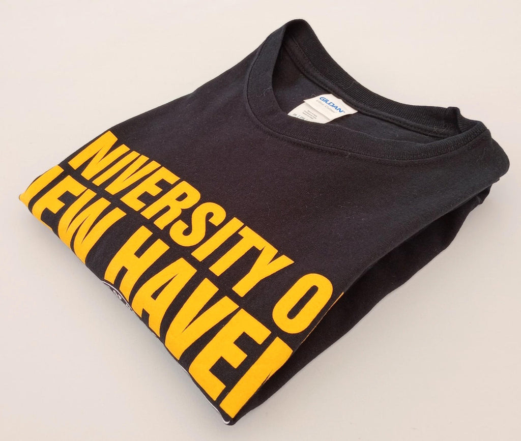 Graphic Print T-Shirt Men's UK Size 2XL Black Crew Neck 100% Cotton University