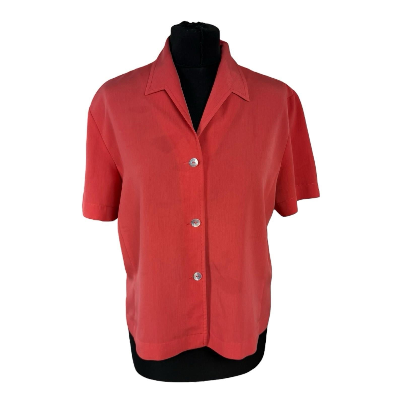 Wallis Burnt Orange Blouse Cropped Collared Women’s UK Size 14