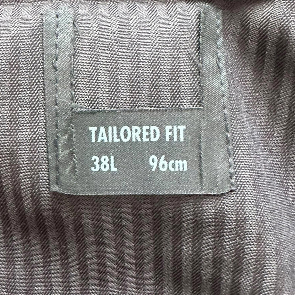 Tailered Fit Trousers Men's UK Size W38 L33 Navy Blue Check Formal Pleated Front