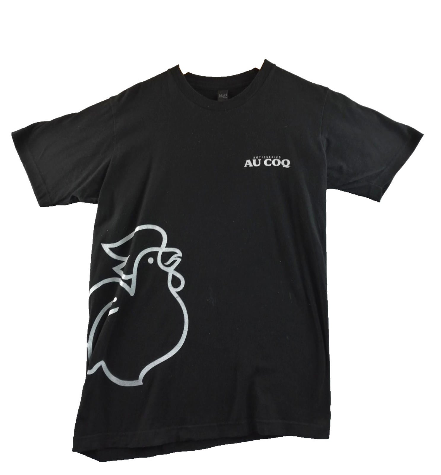 Chicken Graphic Print T-Shirt Men's Size M Black Crew Neck 100% Preshrunk Cotton