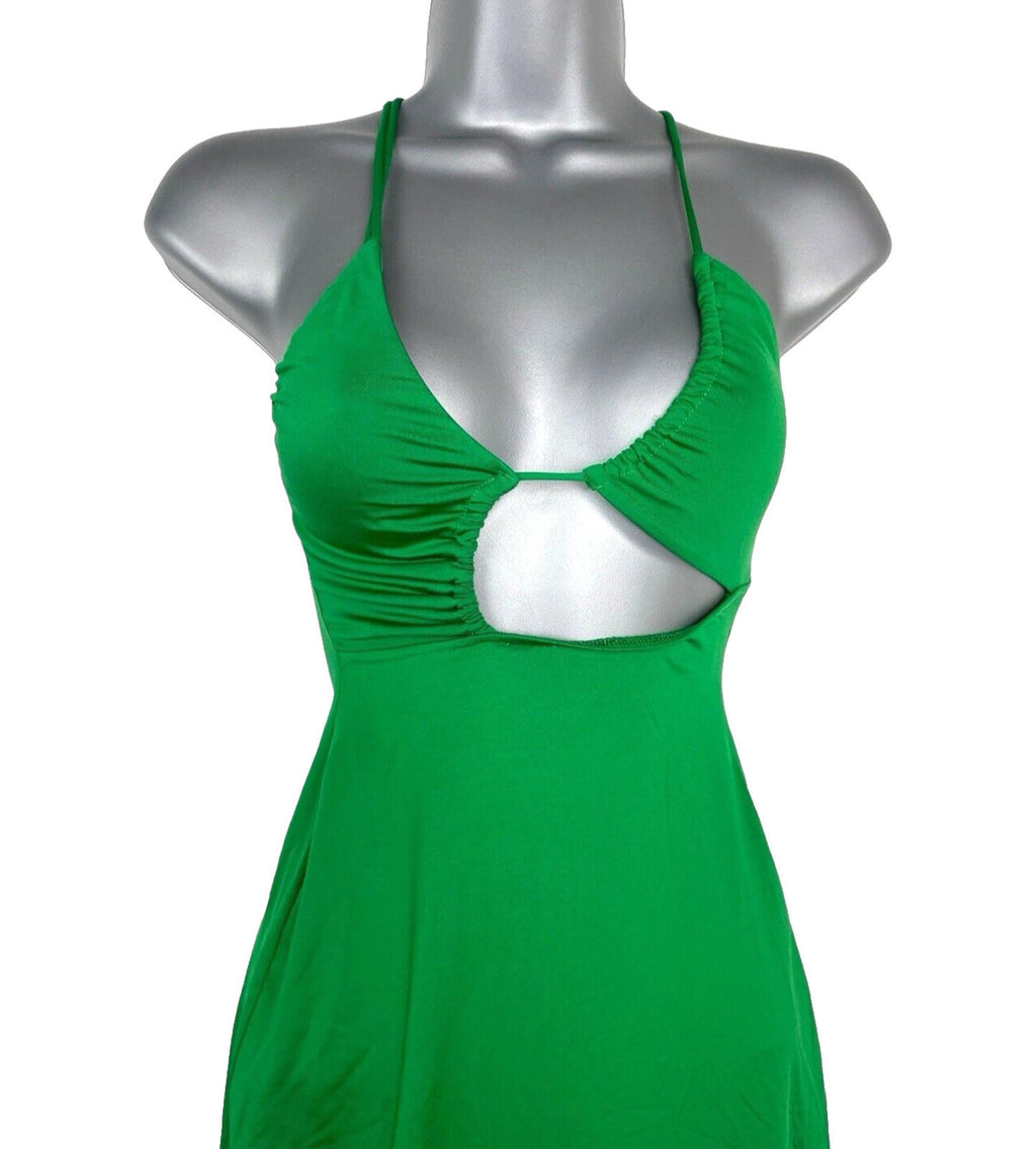 Pull & Bear Green Sleeveless Maxi Dress with Cutout Detail