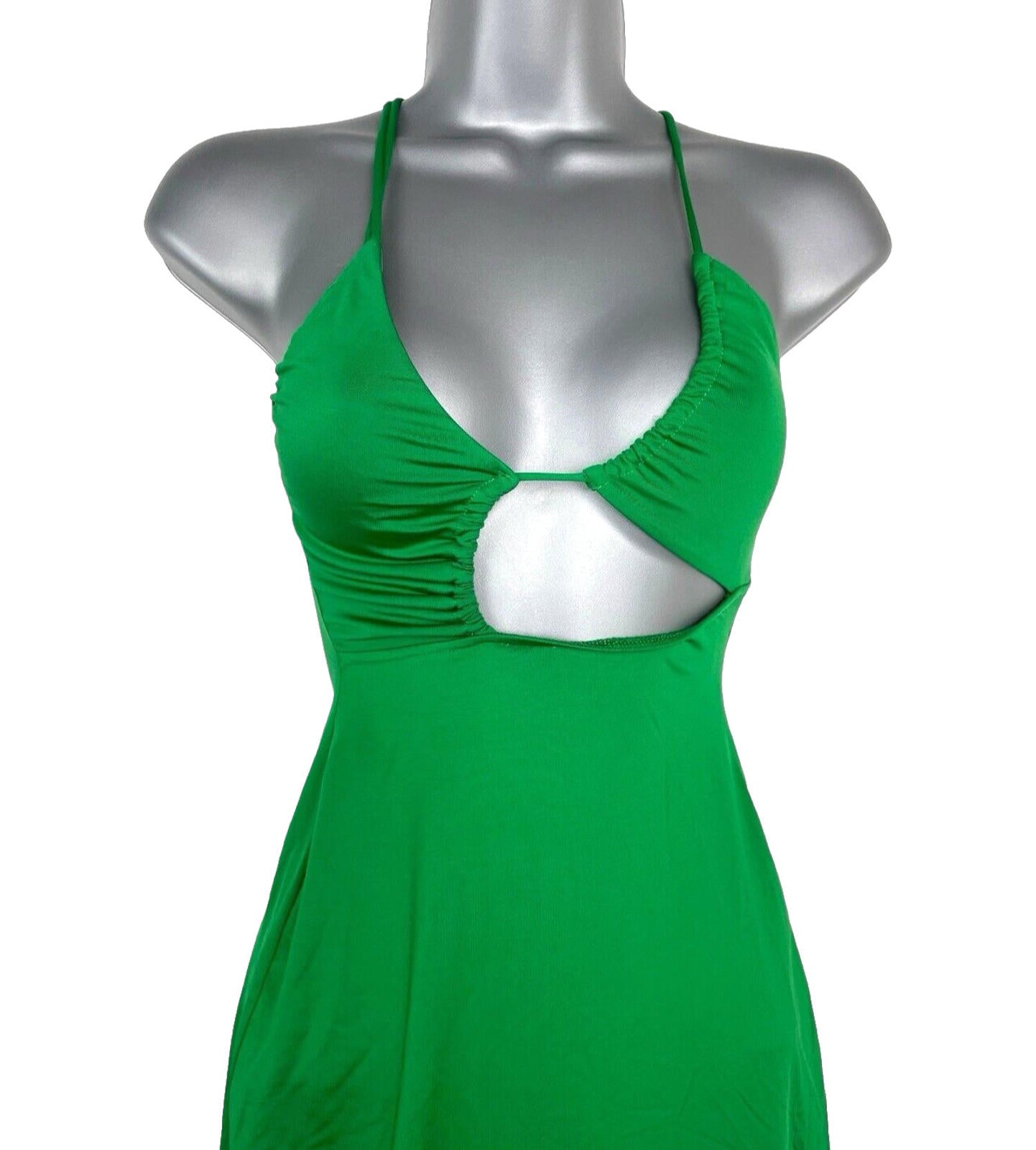 Pull & Bear Green Sleeveless Maxi Dress with Cutout Detail