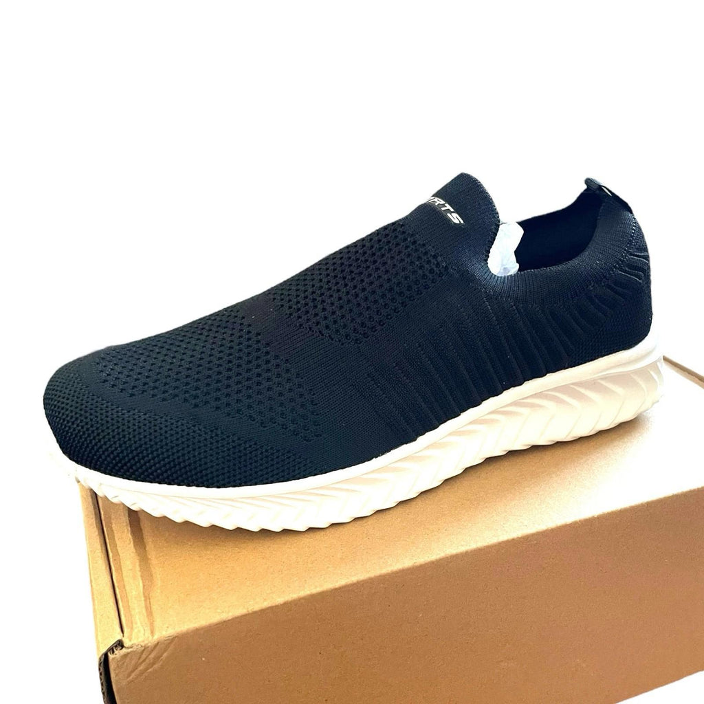 HKR Black Slip On Sports Shoes Trainers Memory Foam Mid Top UK Size 8 (EU 42)
