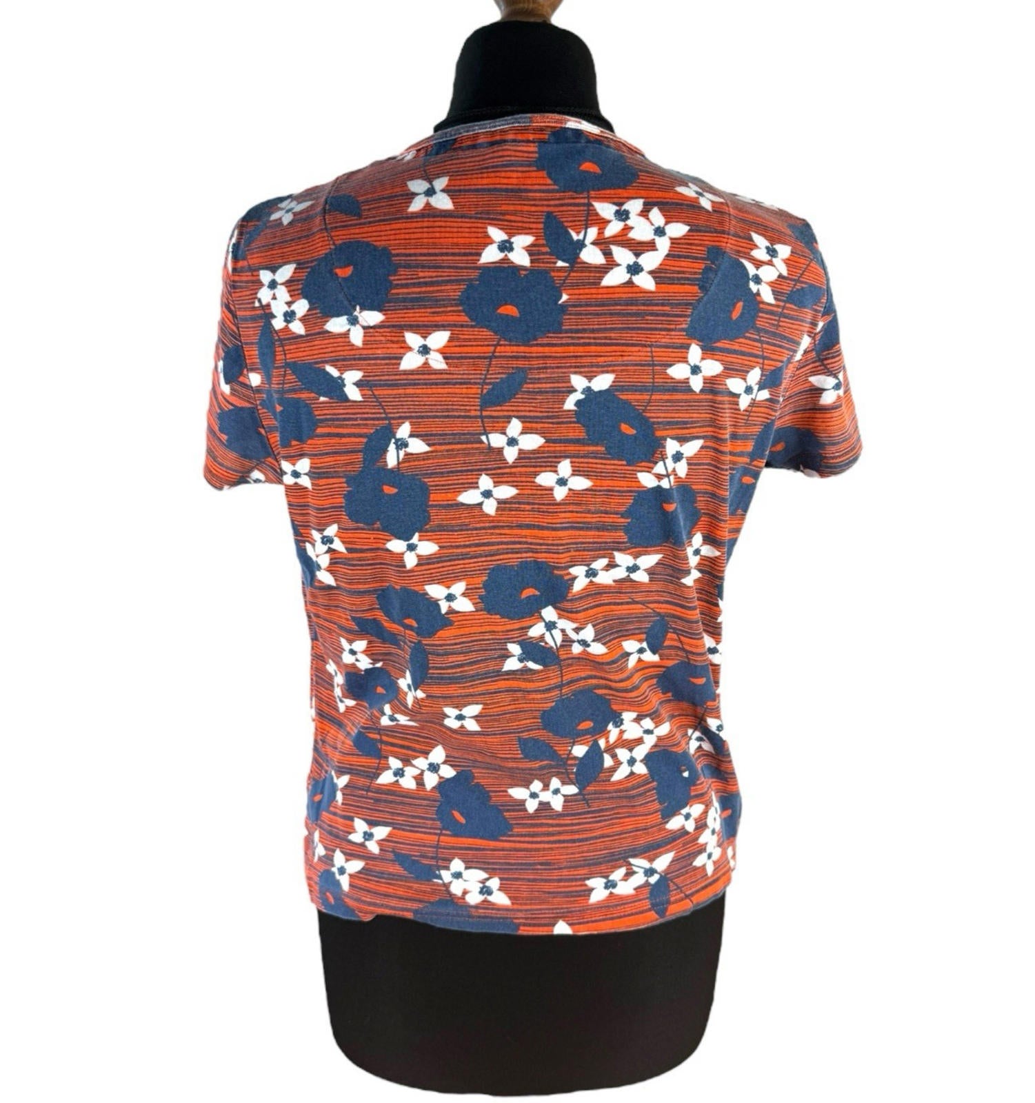 Maine Orange Floral T-shirt Top Blouse Crew Neck Women’s UK Size 14