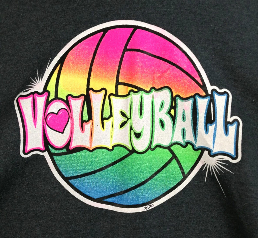 Rainbow Volleyball Hoodie Men's Size M Slate Grey Jersey Hooded Pockets Sports