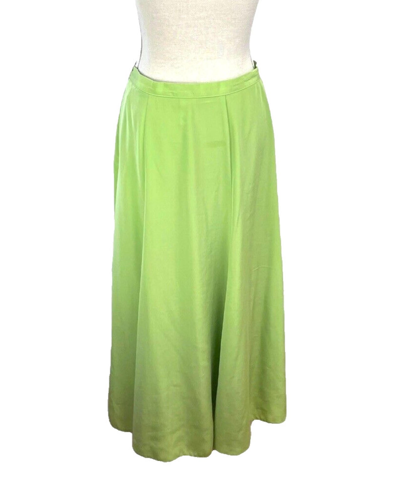 Alexon Skirt & Shirt Blouse Suit Women’s UK Size 14 Green Satin 2 Piece Set