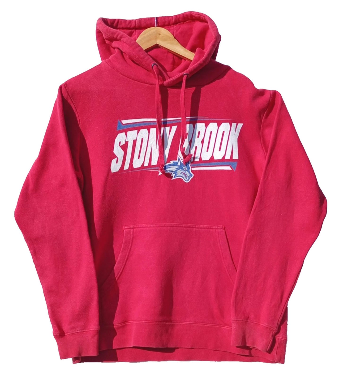 USA University Athletics Hoodie Men's UK Size M Red Jersey Hooded Pockets Sports