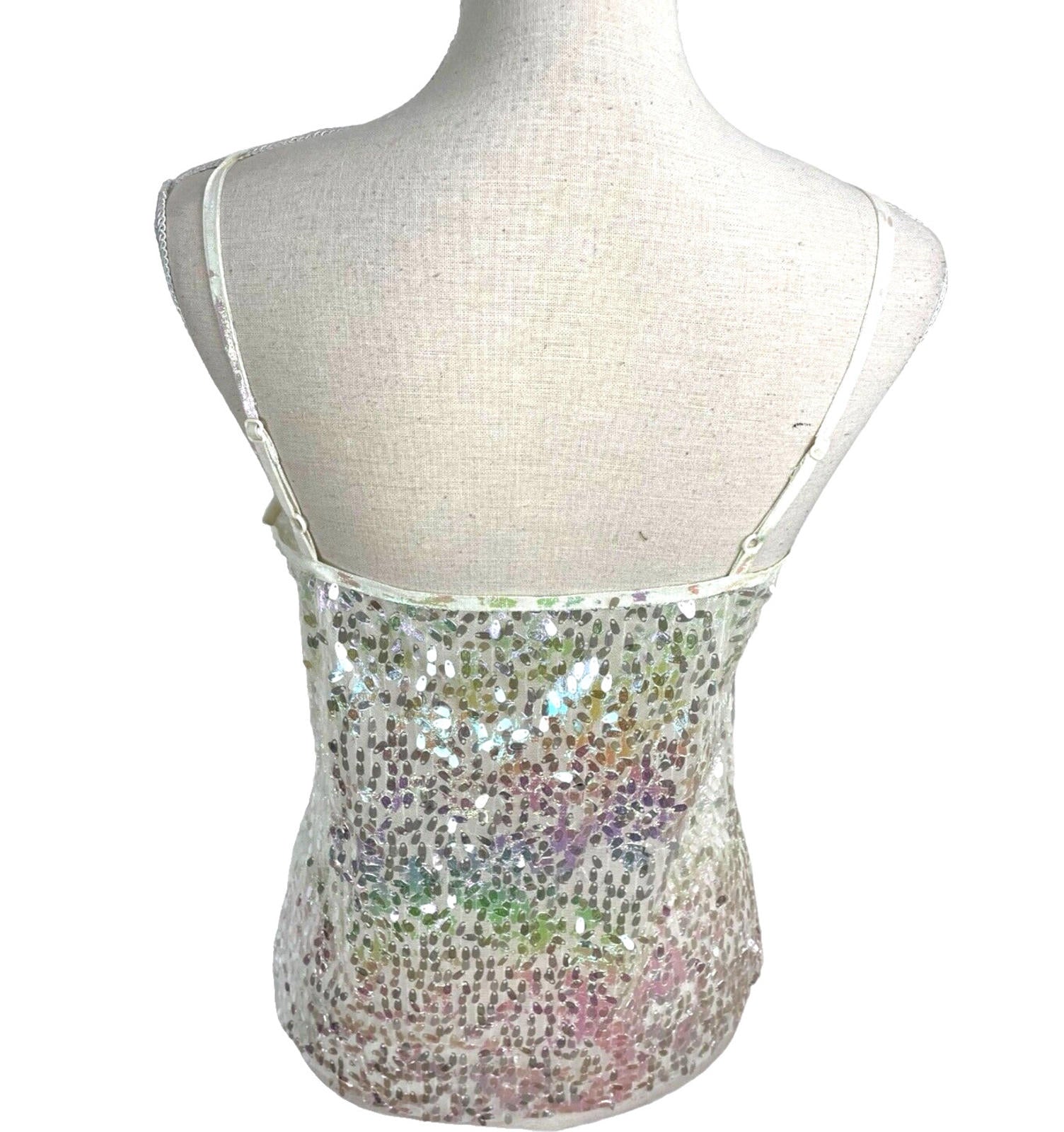 Sequin Crop Top & Waistcoat Co-Ord Women’s UK Size 8 Iridescent Butterfly Detail