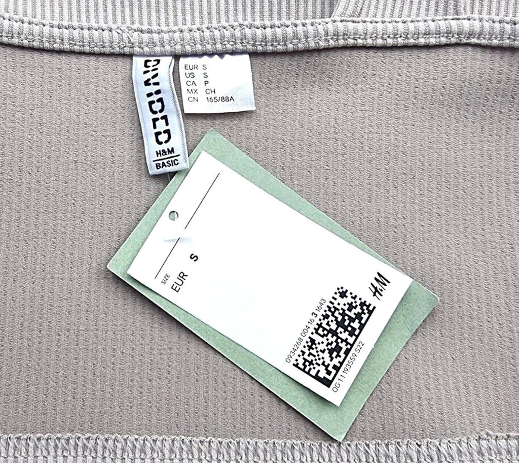 Divided Tank Vest Top Grey Ribbed Summer Women's UK Size S