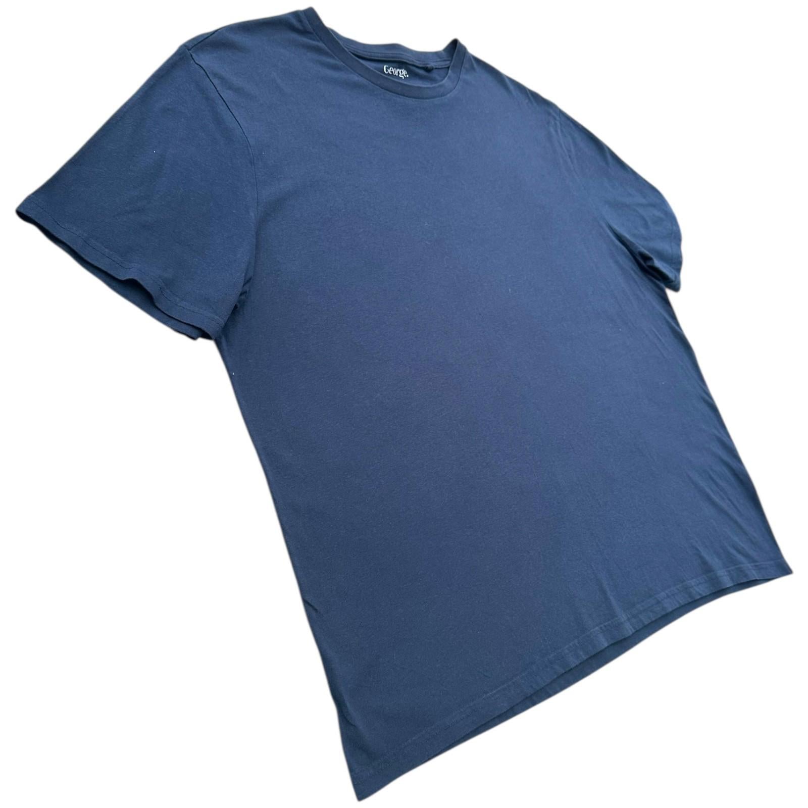 George T-Shirt Men's UK Size 2XL Blue Short Sleeve Crew Neck 100% Cotton