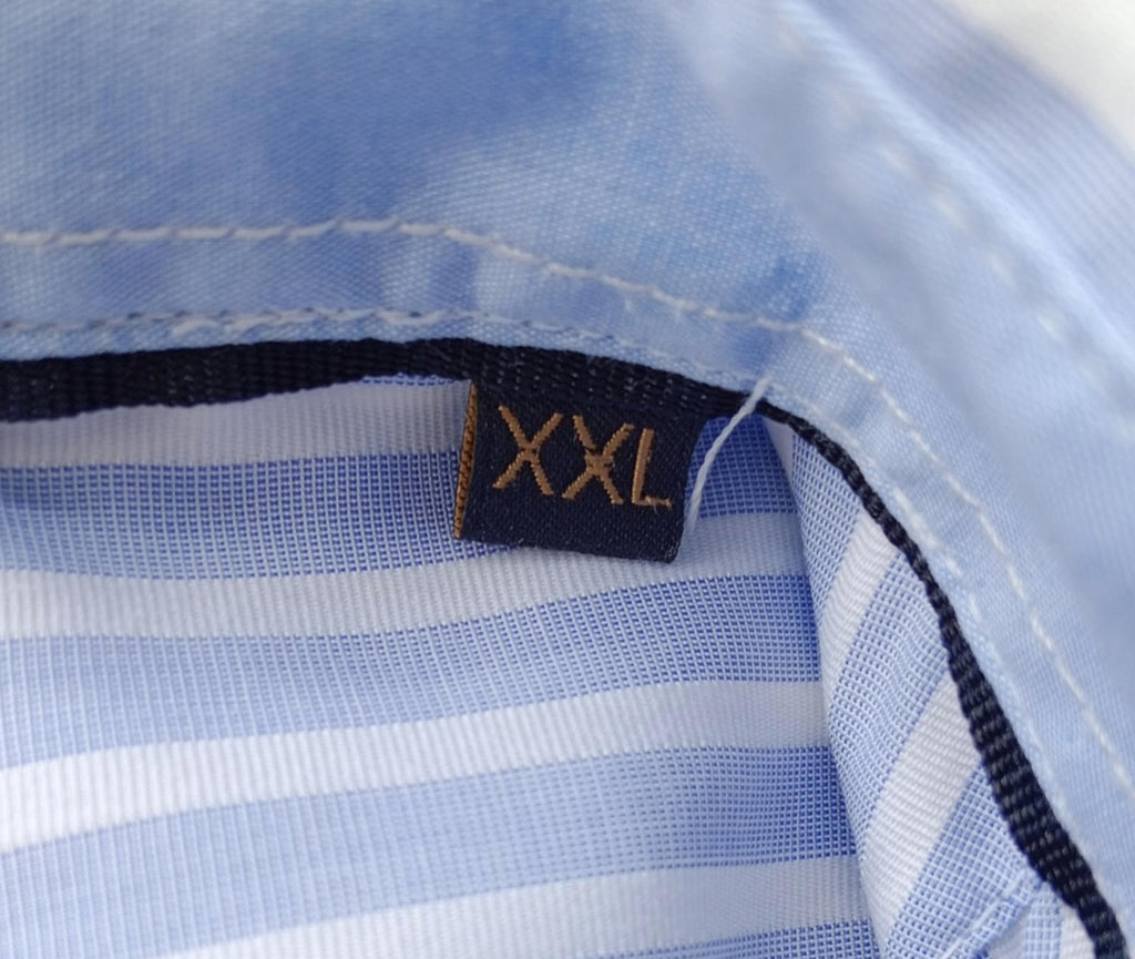 Broadbents & Boothroyds Shirt Men's UK Size 2XL Blue Stripe 100% Cotton Pocket