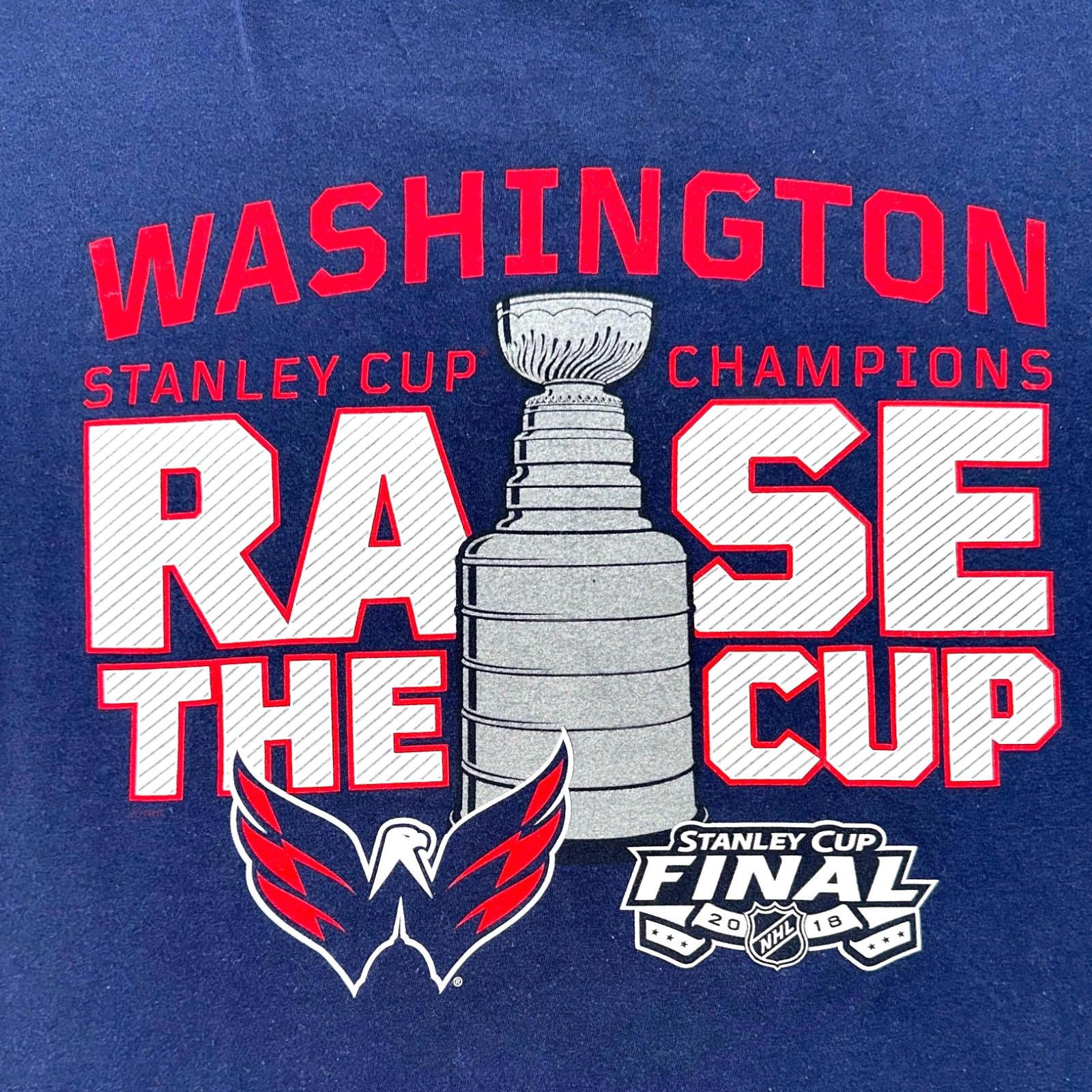 Washington T-Shirt Men's UK Size L Blue Stanley Cup Short Sleeve Crew Neck