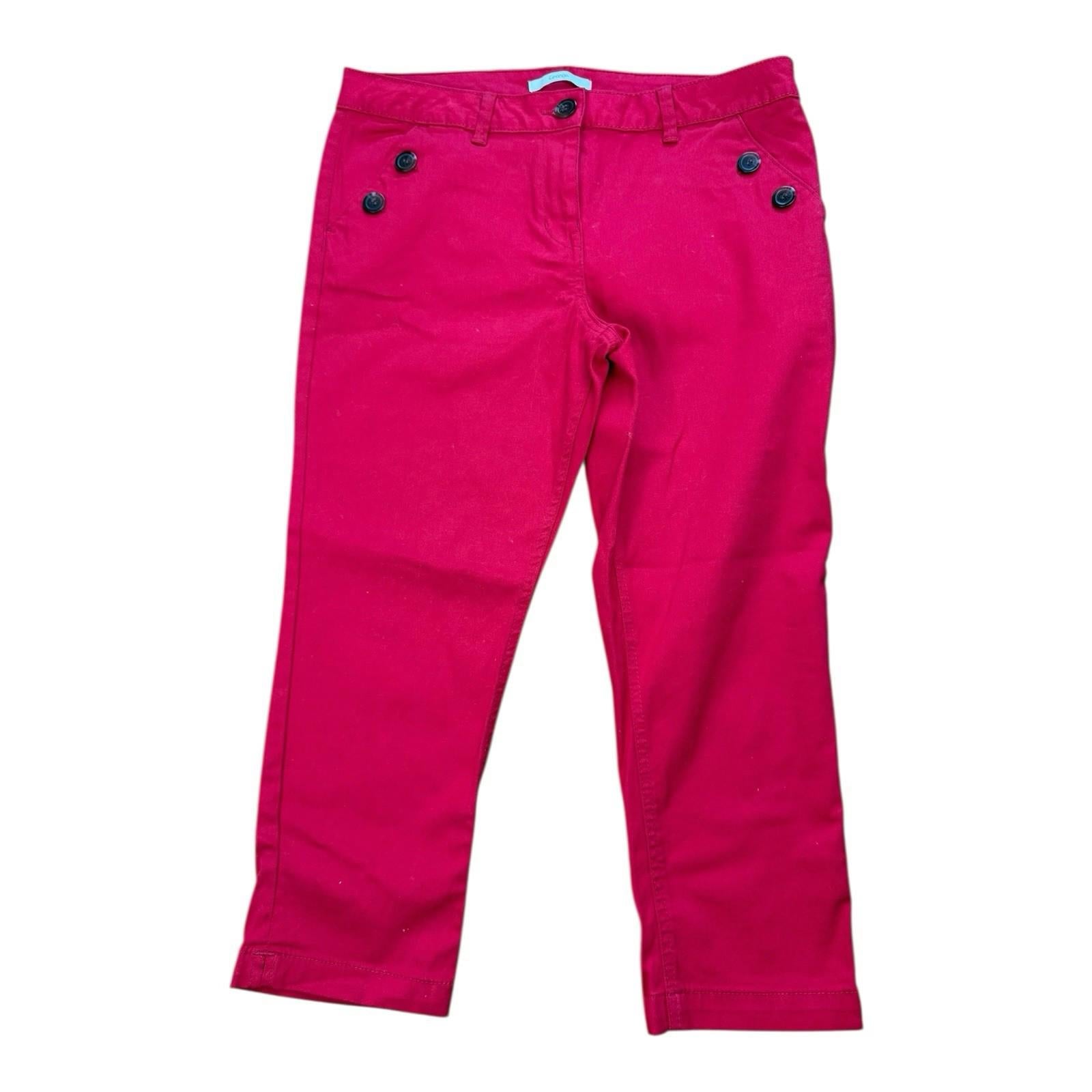 George Bright Red Skinny Jeans Cropped Button Accent Women’s UK Size 12