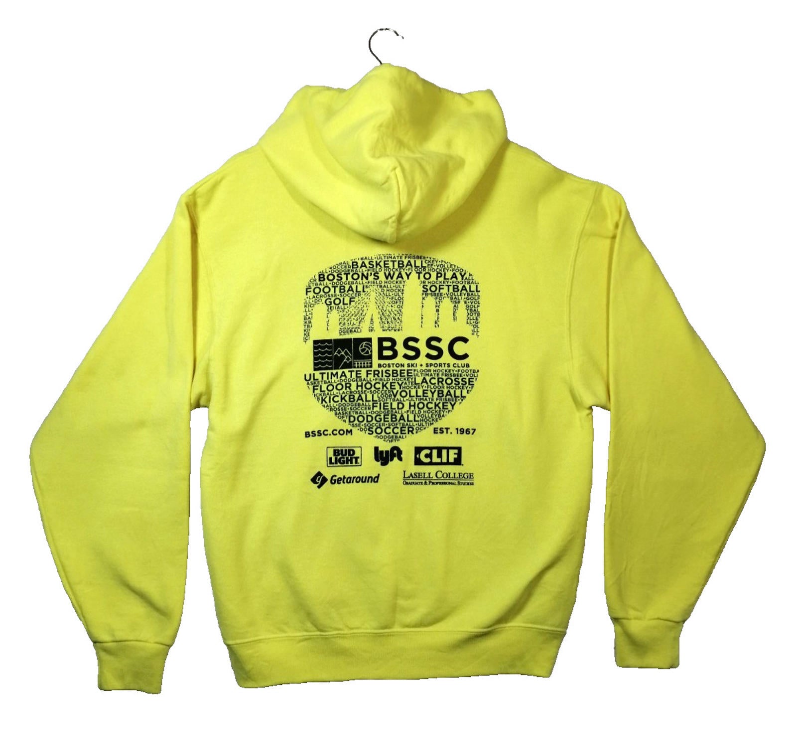 Boston BSSC Champions Hoodie Men's Size M Yellow Jersey Hooded Pockets Sports