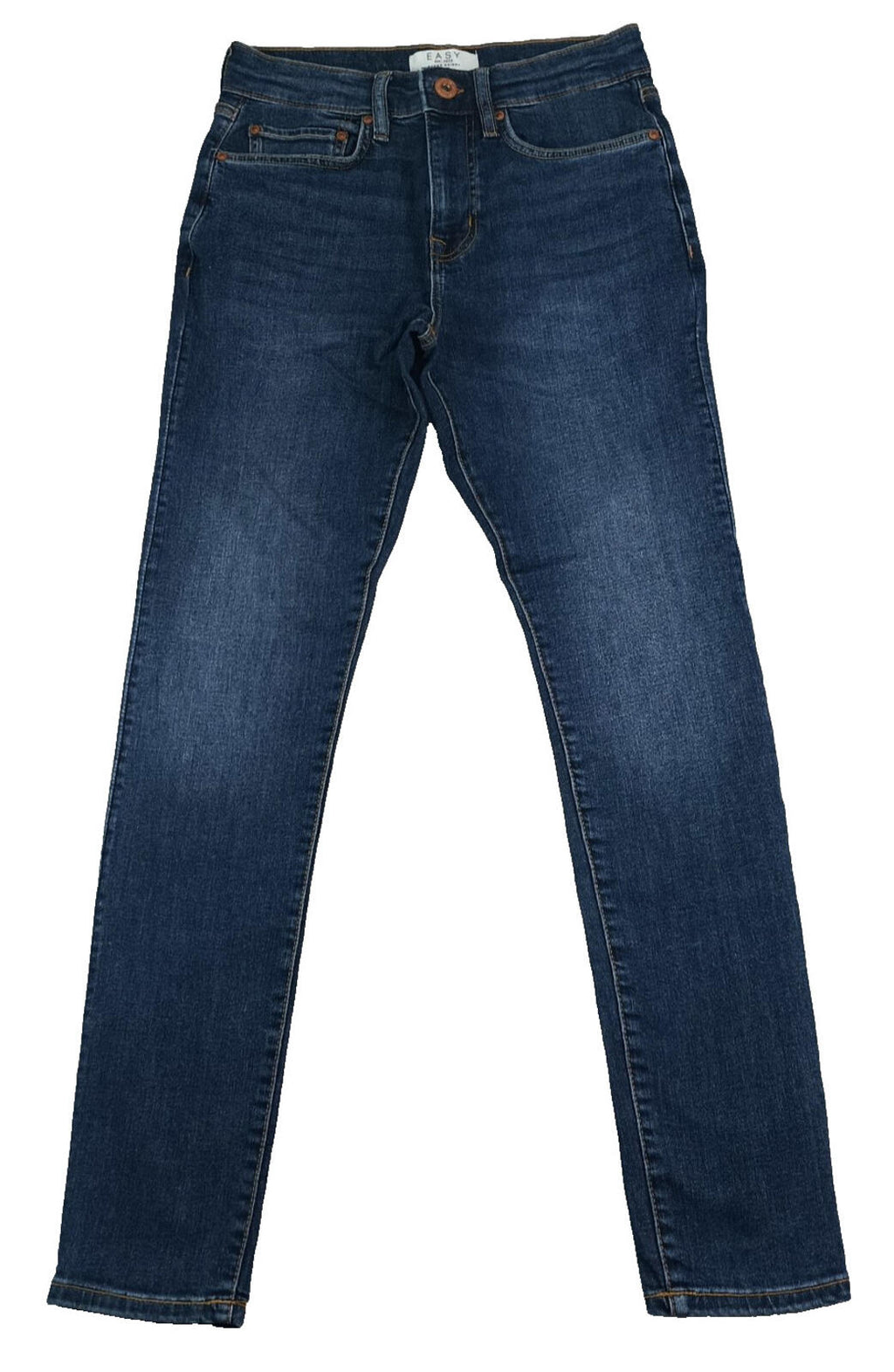 Easy Jeans Men's UK Size W28 L29 Blue 5 Pocket Cotton Rich Denim Zip Front