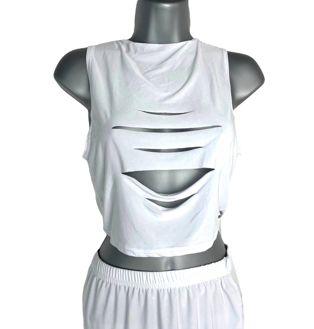 Pretty Little Thing Two-Piece Set Women’s UK Size 8 Bandage Skirt & Crop Top