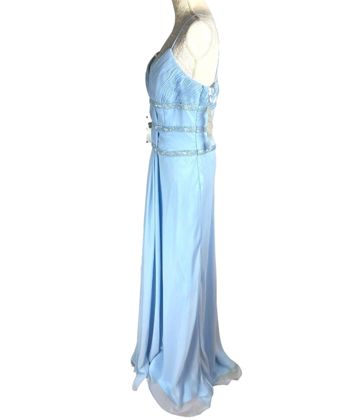 Crystal Breeze Prom Dress Women's UK Size 14 Pale Blue Ballgown Embezzled