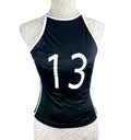 Tank Top Women's UK Size 8  Black Number 13 Print Sleeveless Slim Fit Summer