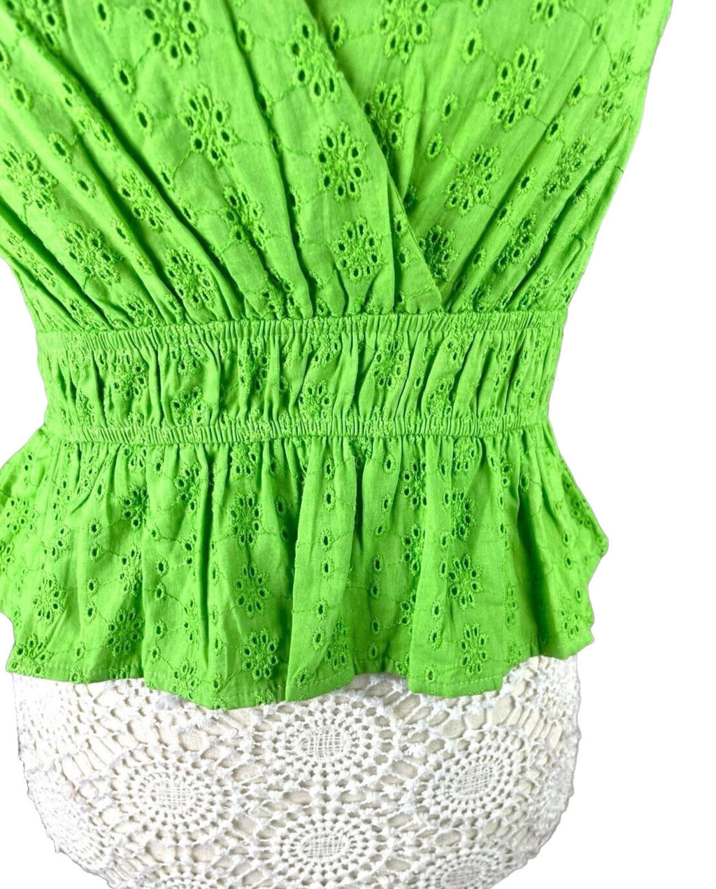 Tank Top Embroidered Cropped Green Blouse Women’s UK Size 8