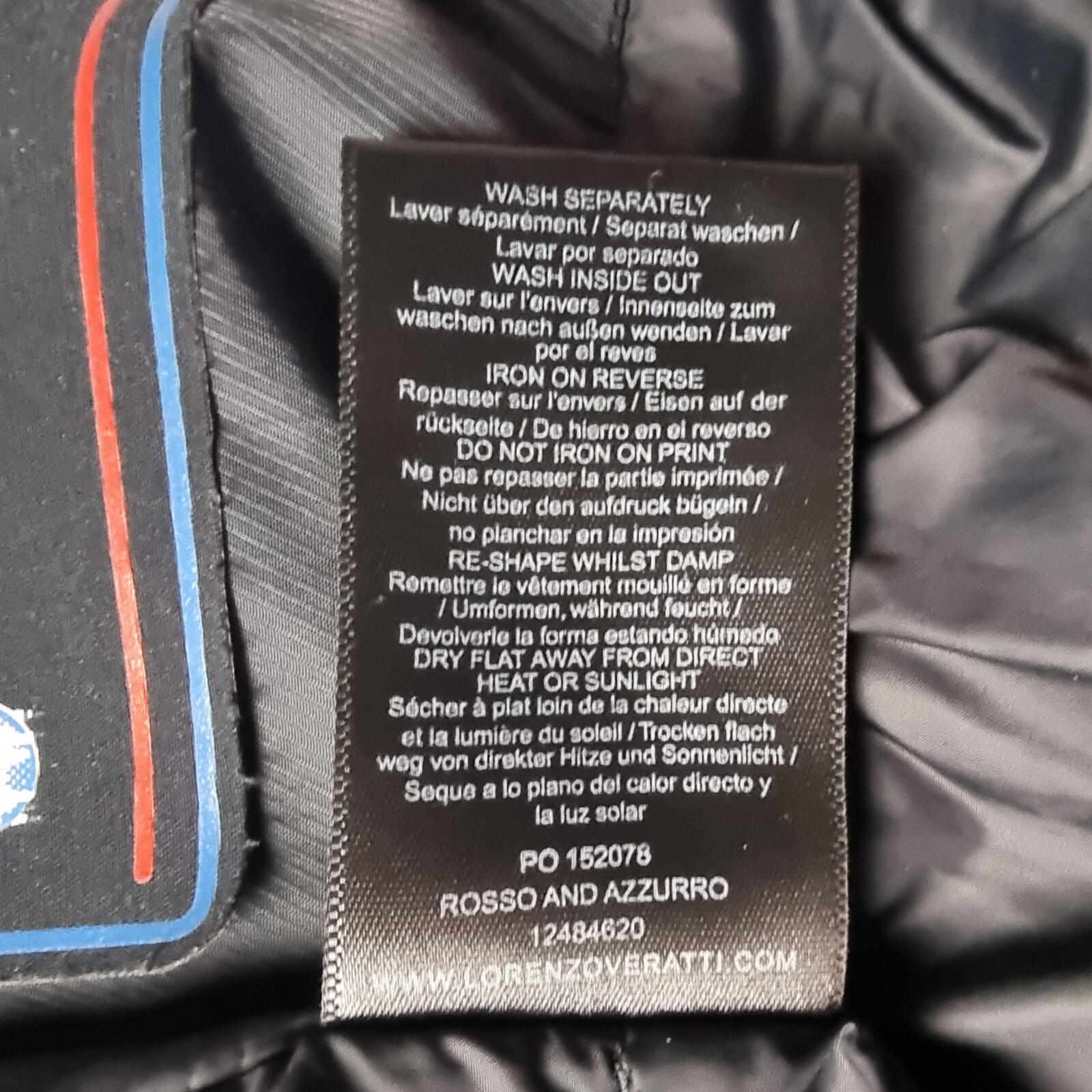 Lorenzo Veratti Puffer Jacket Men's UK Size M Black Windbreaker Down Coat Zip
