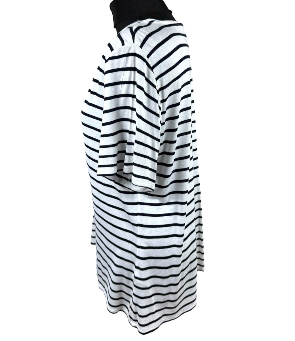 Marks & Spencer White Stripe T-Shirt Top Nautical Women’s UK Size 16